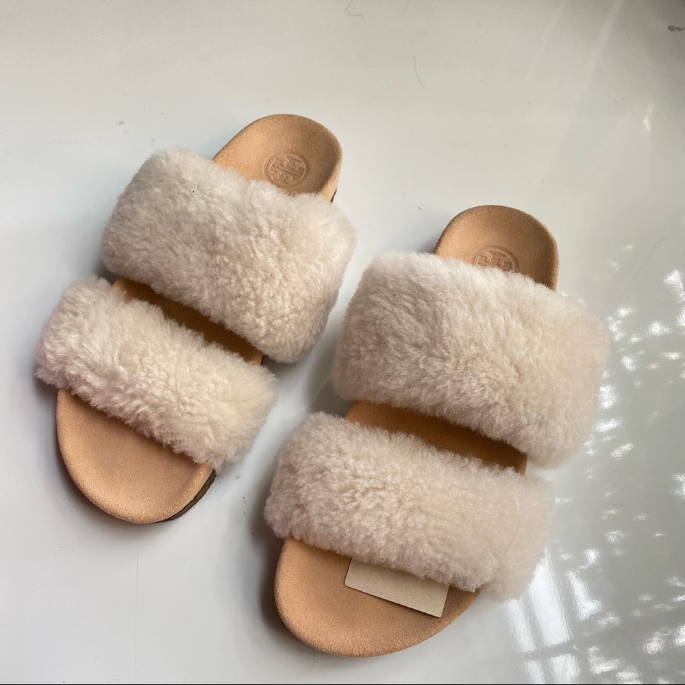 Tory Burch Sheldon Shearling Slide Womens Sz 7